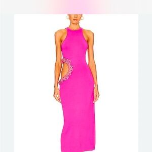 Cult Gaia Pink Cut Out Halter Dress